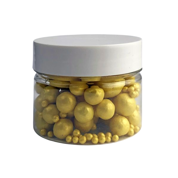 Сахарные жемчужины Жёлтые 100гр (банка)