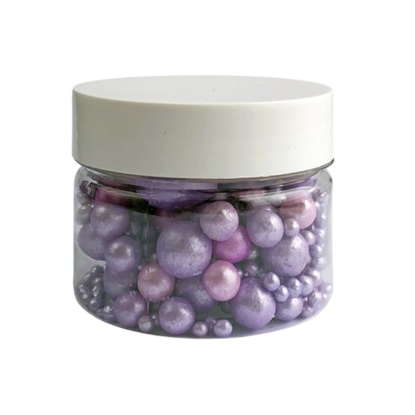 Сахарные жемчужины Сиреневые 100гр (банка)