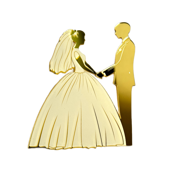 Топпер Молодожёны №2 (зол, белое платье) нов34