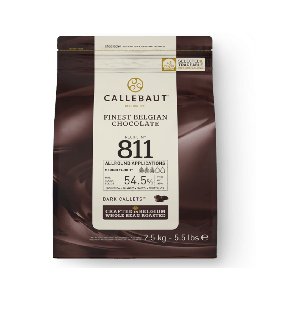 Шоколад темный 54,5% Callebaut, 2,5кг
