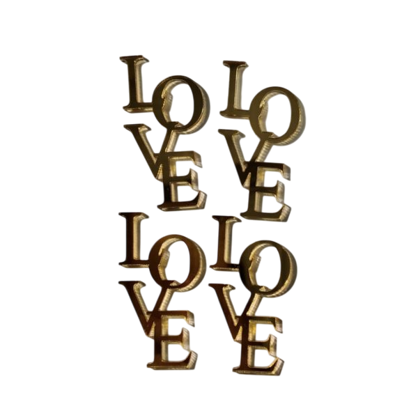 Набор топперов LOVE золото 4шт (зн59)