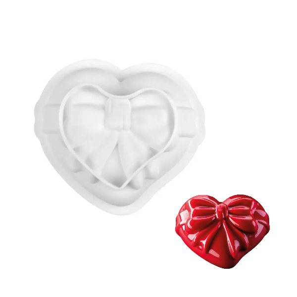 Форма силикон Сердце-бант 22*22*6см