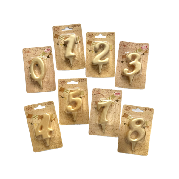 Свеча золотая Овал Цифра 8