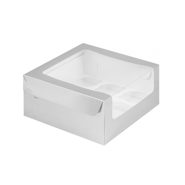 Коробка 9 капкейков Серебро (увеличенное окно)