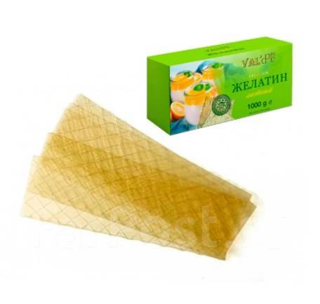 Желатин листовой Valde GOLD, 1кг