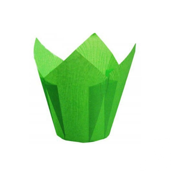 Капсула тюльпан Зелёный для капкейка 1шт