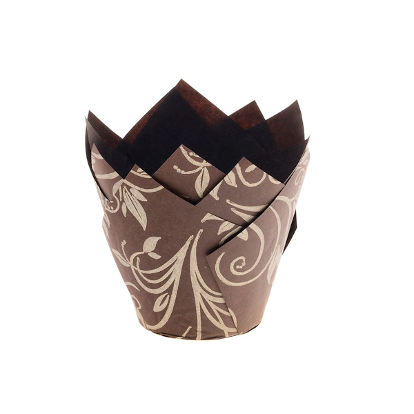 Капсула тюльпан Коричневый Золотые узоры 1шт