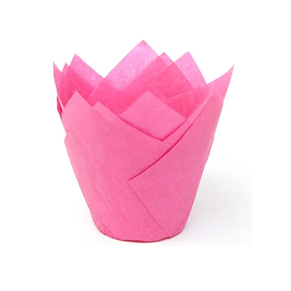 Капсула тюльпан Розовый для капкейка 1шт