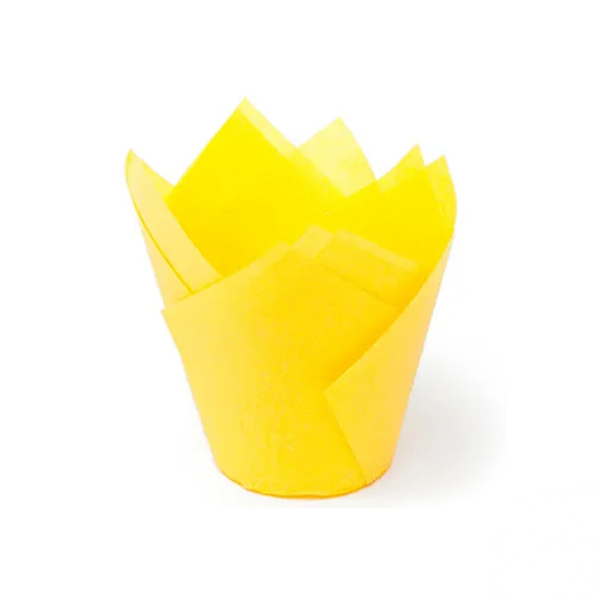 Капсула тюльпан Жёлтый для капкейка 1шт