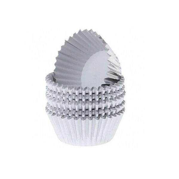 Серебряные капсулы для капкейков (фольга) 18 шт