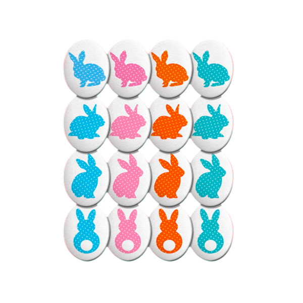 Сахарный медальон Пасхальный кролик 5 шт