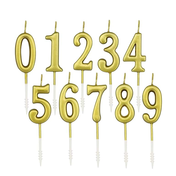 Свеча золотая Овал Цифра 5