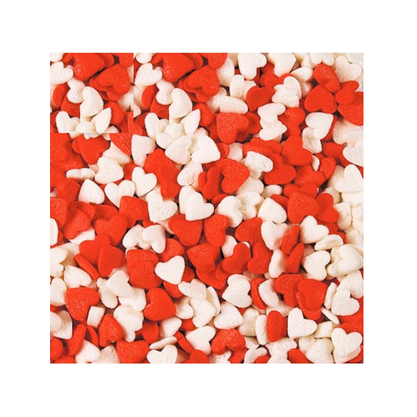 Посыпка "Сердечки мини красно-белые" 50 гр.