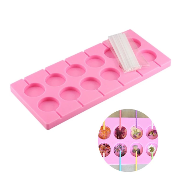 Форма силикон Круглый леденец малый (12 ячеек)