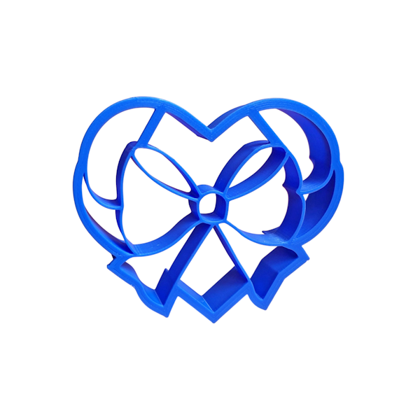 Вырубка пластиковая "Сердце с бантом" 10*8 см