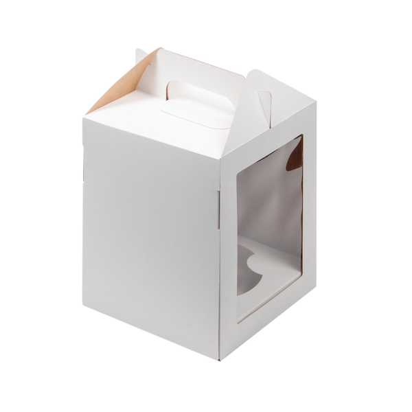 Коробка кулич Белый 16*16*20см (с ложементом)