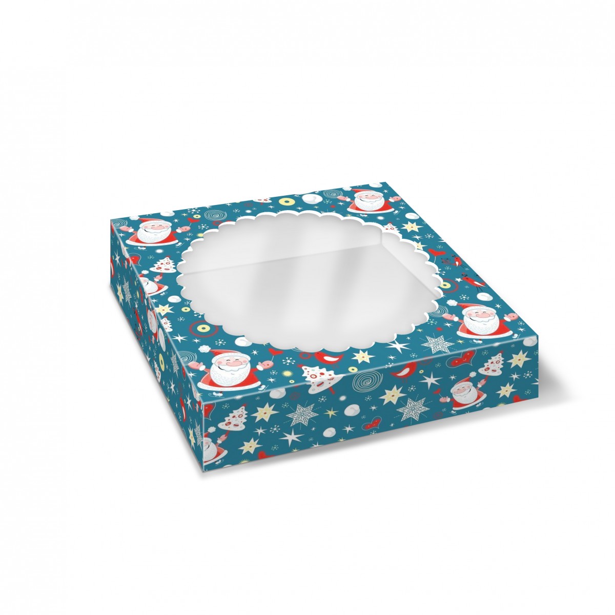 Коробка пряник Деды Морозы на синем 5шт