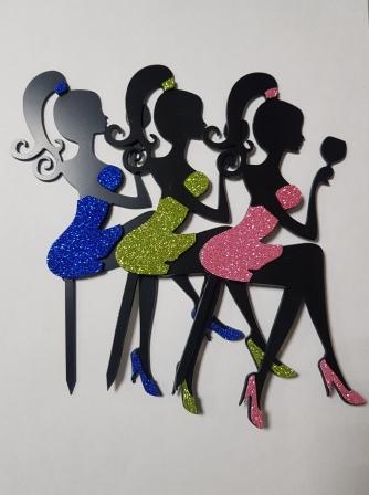 Топпер Девушка сидит с фужером (587)