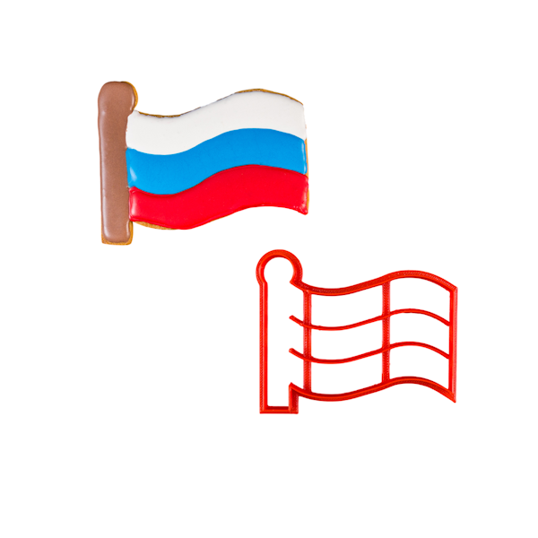 Вырубка пластиковая "Флаг" 10*8 см