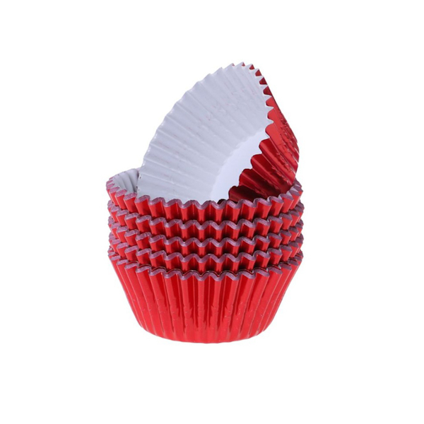 Красные капсулы для капкейков (фольга) 18 шт