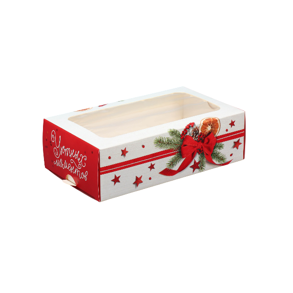 Коробка макарон Уютных моментов 18*10*5,5 см (2 ряда)