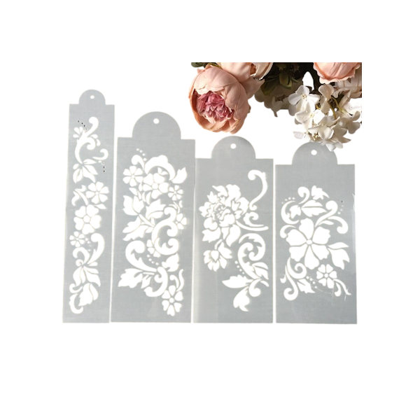 Трафарет Цветочный набор 4 шт