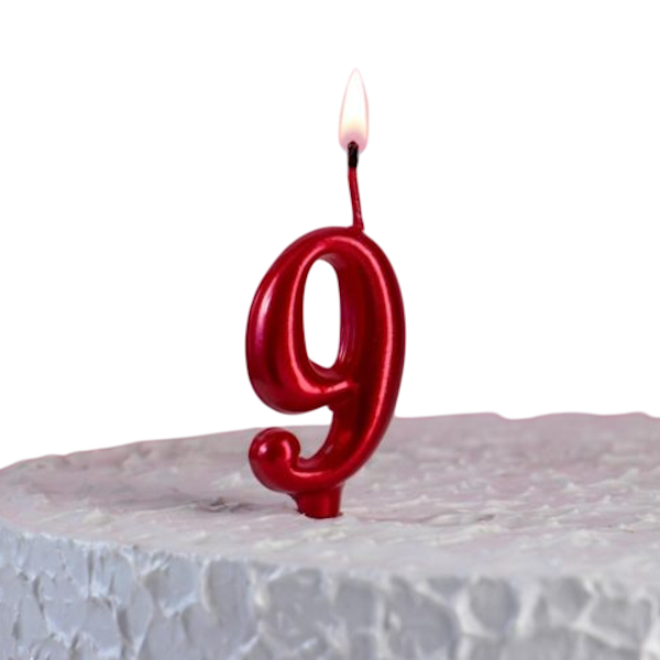 Свеча Рубиновая Цифра 9