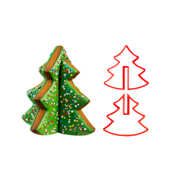 Вырубка пластиковая "3D Ёлочка" 10см