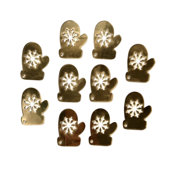 Подвеска Рукавичка золотая 5см