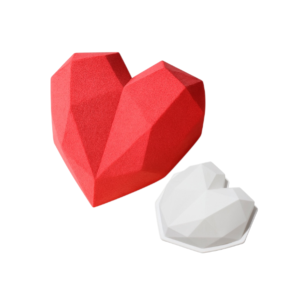 Форма силикон Сердце Геометрическое 20см