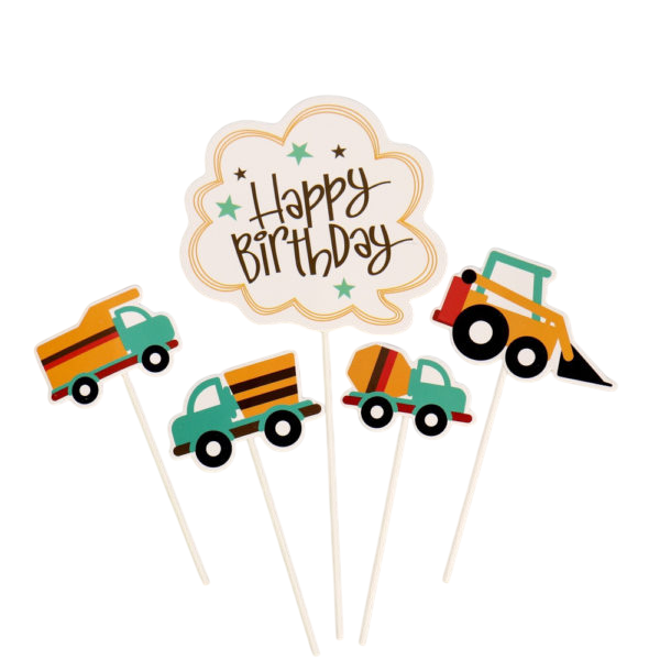 Набор топперов Happy birthday (транспорт)