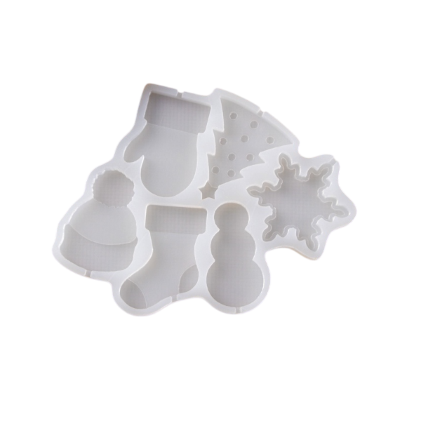 Форма белая Новогодние леденцы 6 ячеек