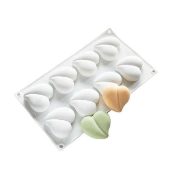 Форма силикон Сердечки фигурные 8 ячеек (пирожные)