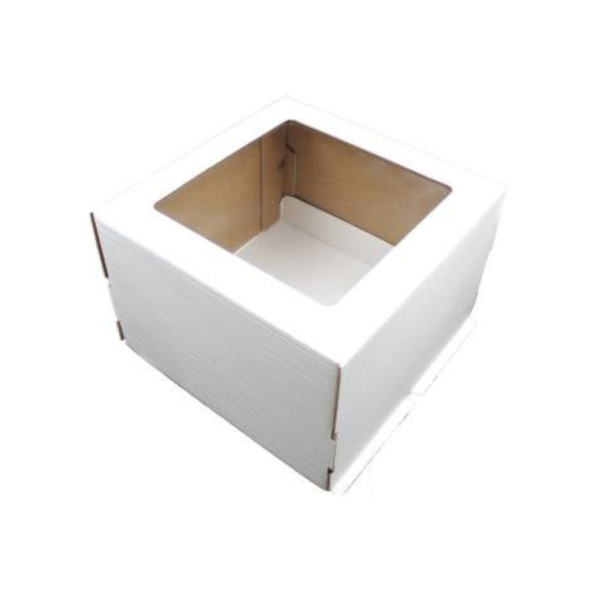 Коробка торт с окном 30-30-19 см (гофро)