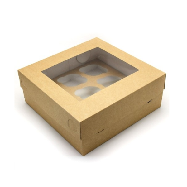 Коробка 9 капкейков КРАФТ (крышка/дно)