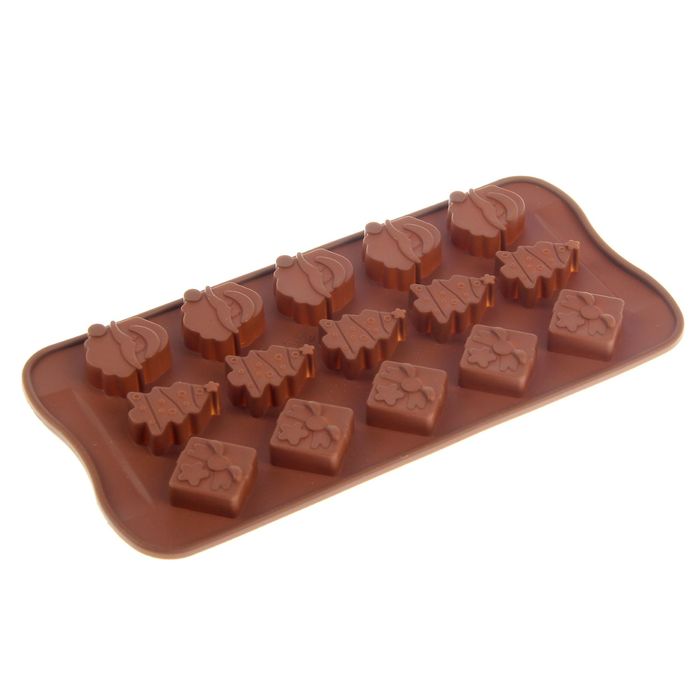 Форма силикон для шоколада Новый год 21×10,5 см