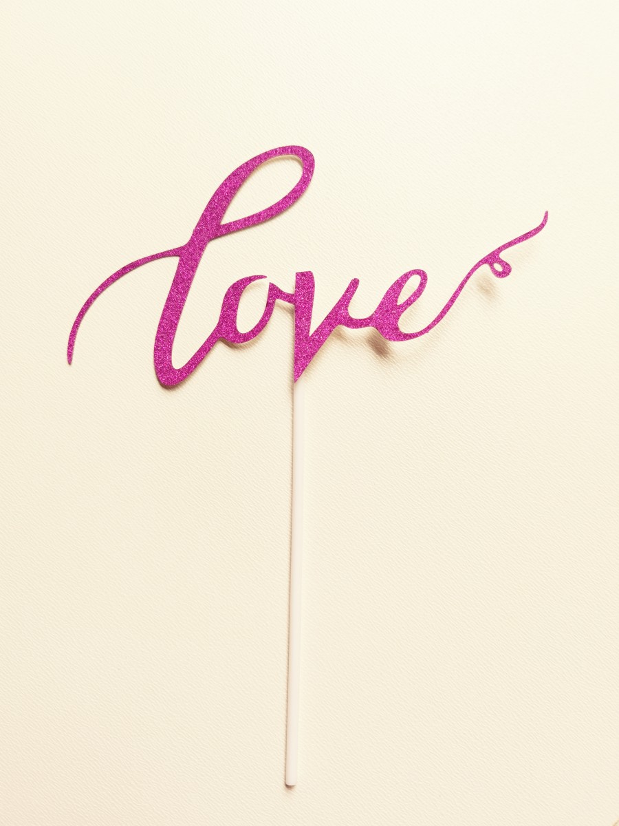 Топпер Love фуксия (фольга)