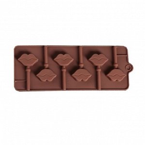 Форма силикон для леденцов Поцелуй 6шт