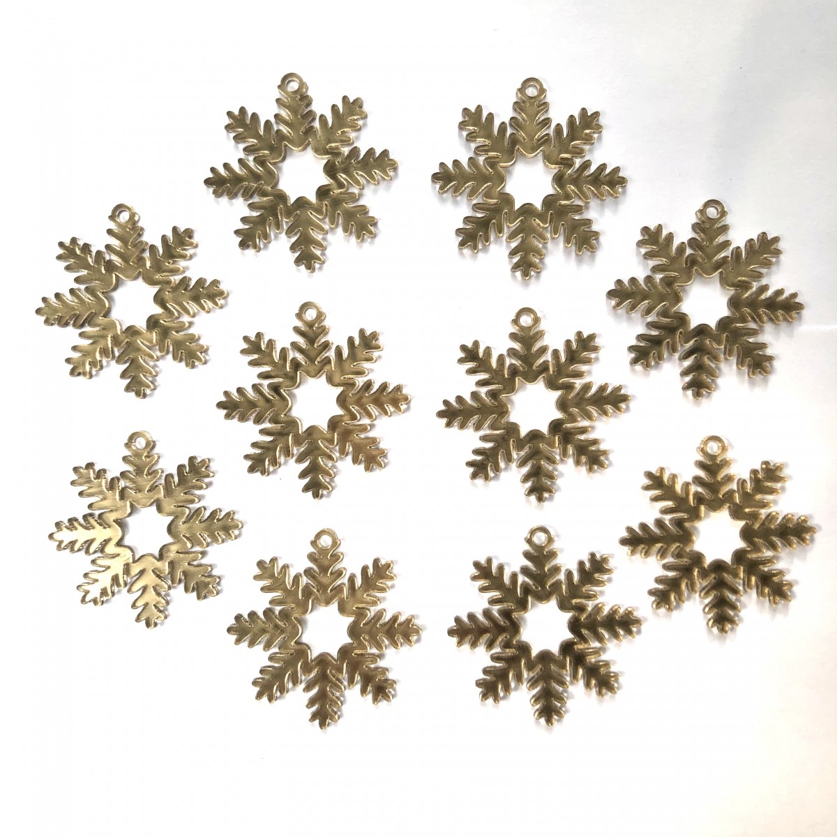 Подвеска Снежинка золотая 5см