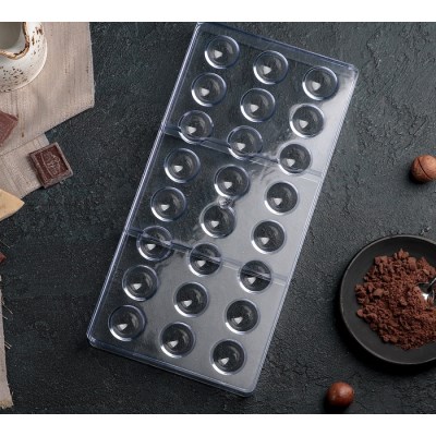 Форма поликарбонат для конфет Полусфера 24 ячейки