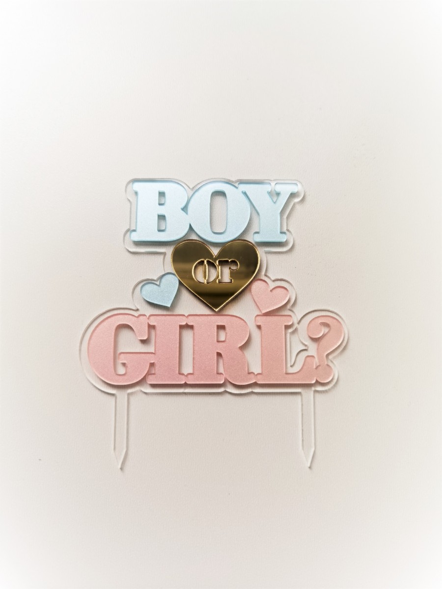 Топпер акрил прозрачный Boy or Girl (рза159)