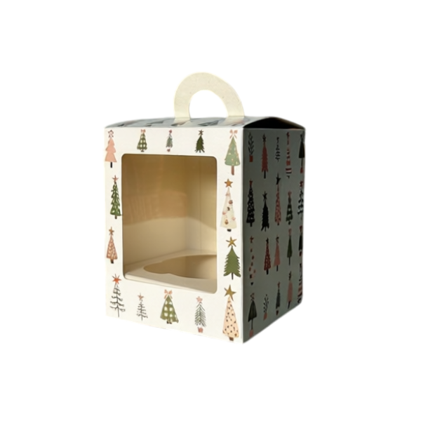 Коробка 1 капкейк Ёлочки