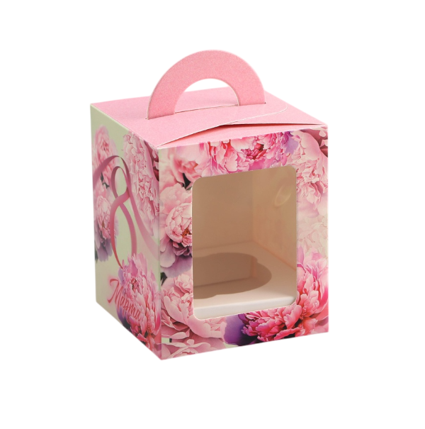 Коробка 1 капкейк 8 Марта