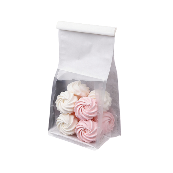 Пакет с окном и зажимом Белый 20,5*10*21см