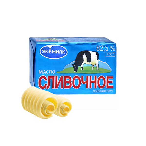 Масло сливочное Экомилк 450г 82,5% (большая упаковка)